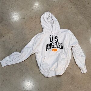 Nike White Hoodie with Black and Orange Accents